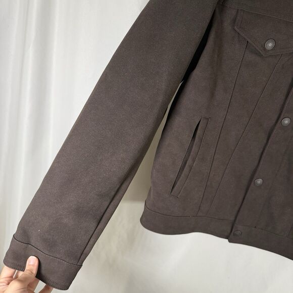 Levis Jacket Women's Medium Brown Pockets Zip Snap Red Tab Long Sleeve - Picture 8 of 12